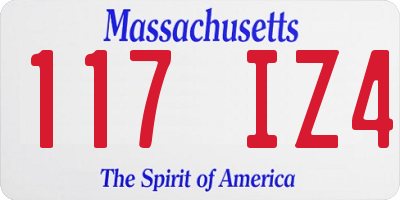 MA license plate 117IZ4