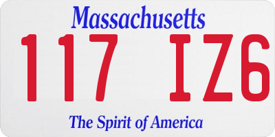 MA license plate 117IZ6