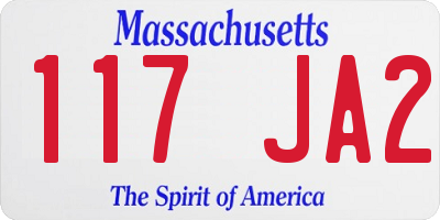MA license plate 117JA2
