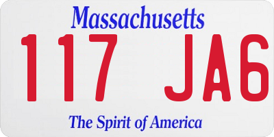 MA license plate 117JA6
