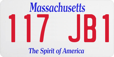 MA license plate 117JB1