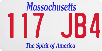 MA license plate 117JB4
