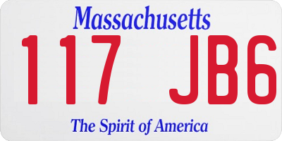 MA license plate 117JB6