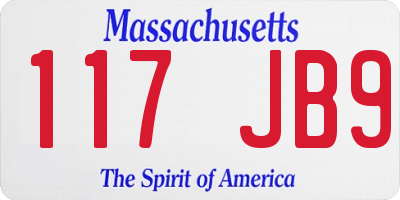 MA license plate 117JB9