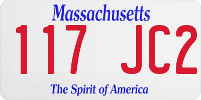 MA license plate 117JC2