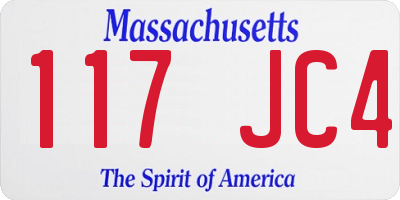 MA license plate 117JC4