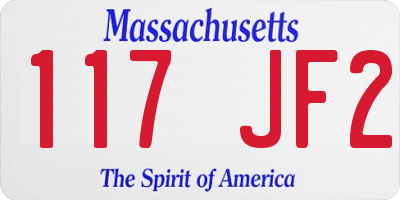 MA license plate 117JF2