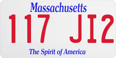 MA license plate 117JI2