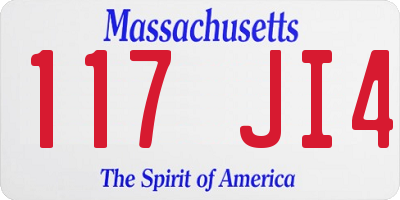 MA license plate 117JI4