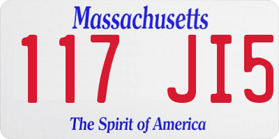 MA license plate 117JI5