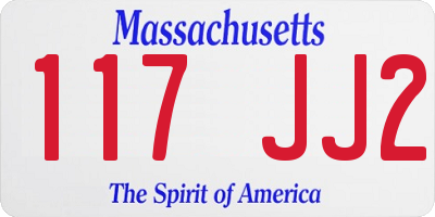 MA license plate 117JJ2
