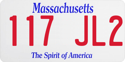 MA license plate 117JL2