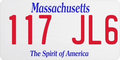 MA license plate 117JL6