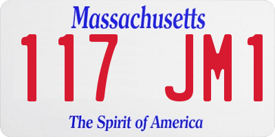 MA license plate 117JM1
