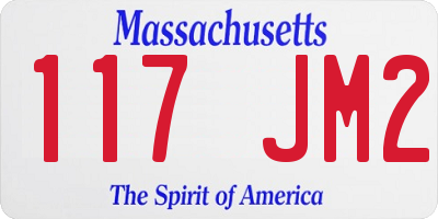 MA license plate 117JM2