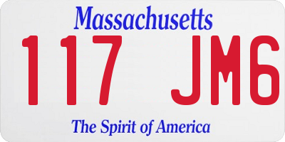 MA license plate 117JM6