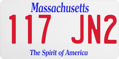 MA license plate 117JN2
