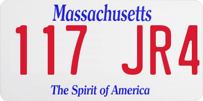 MA license plate 117JR4