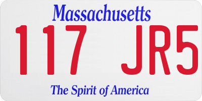 MA license plate 117JR5