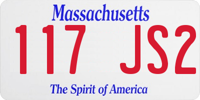 MA license plate 117JS2