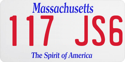 MA license plate 117JS6