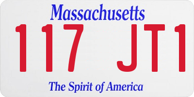 MA license plate 117JT1