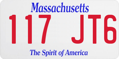 MA license plate 117JT6