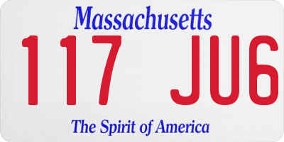 MA license plate 117JU6