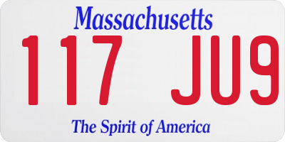 MA license plate 117JU9