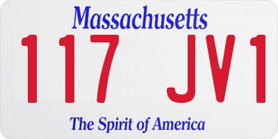 MA license plate 117JV1