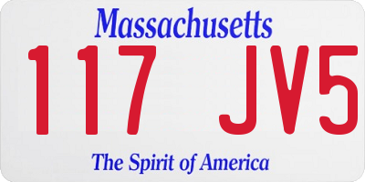 MA license plate 117JV5