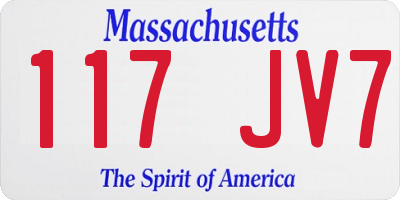 MA license plate 117JV7