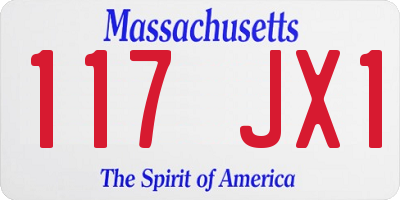MA license plate 117JX1