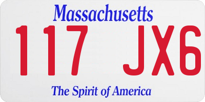 MA license plate 117JX6