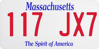 MA license plate 117JX7
