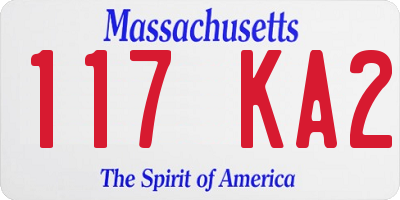 MA license plate 117KA2