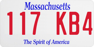 MA license plate 117KB4
