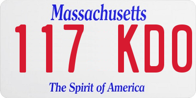 MA license plate 117KD0