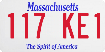 MA license plate 117KE1