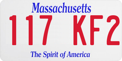 MA license plate 117KF2