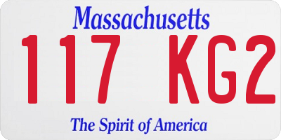 MA license plate 117KG2