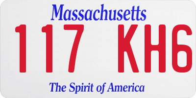 MA license plate 117KH6