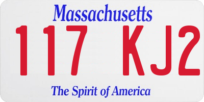 MA license plate 117KJ2