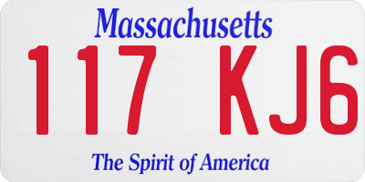 MA license plate 117KJ6