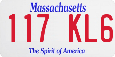MA license plate 117KL6
