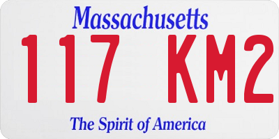 MA license plate 117KM2