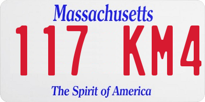 MA license plate 117KM4