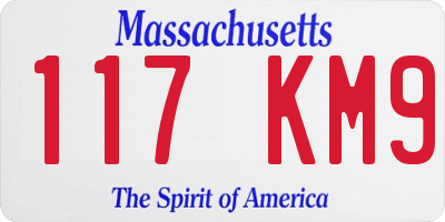 MA license plate 117KM9