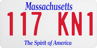 MA license plate 117KN1