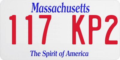 MA license plate 117KP2